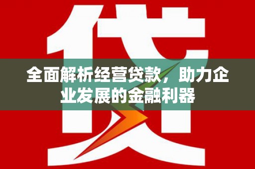 合阳全面解析经营贷款，助力企业发展的金融利器