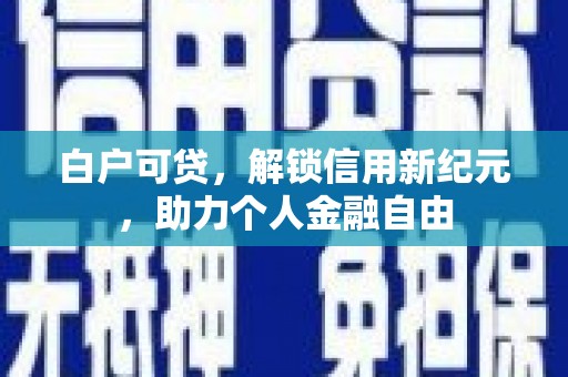 正蓝旗白户可贷，解锁信用新纪元，助力个人金融自由