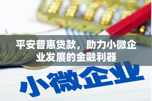 昔阳平安普惠贷款，助力小微企业发展的金融利器