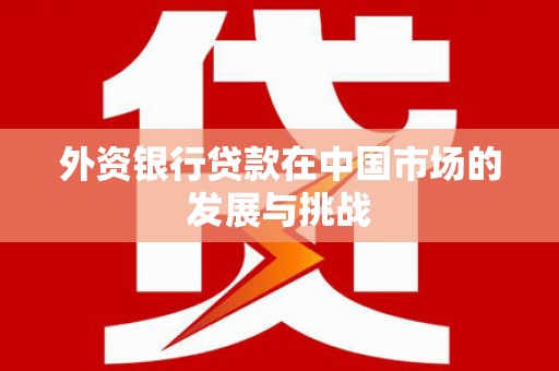 明溪外资银行贷款在中国市场的发展与挑战
