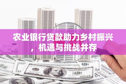 弥陀农业银行贷款助力乡村振兴，机遇与挑战并存