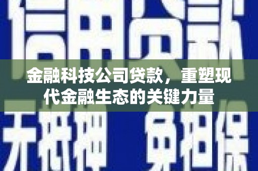 安丘金融科技公司贷款，重塑现代金融生态的关键力量