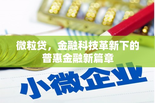 洪江微粒贷，金融科技革新下的普惠金融新篇章